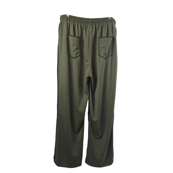 NWOT Unbranded Linen Cotton Blend Baggy Lounge Pants Green Size XL - Picture 2 of 6